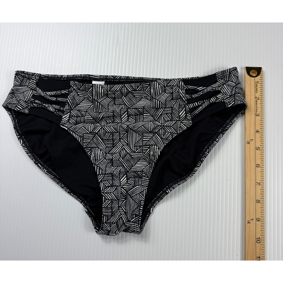 Athleta Bikini Bottom Geometric Print Swim Bottom Black White Size M - Picture 4 of 6